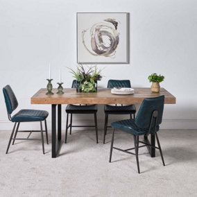 Adelaide 180cm Dining Table  4 Digby Dining Chairs - Blue