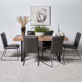 Adelaide 180cm Dining Table  6 Hardy Dining Chairs - Grey