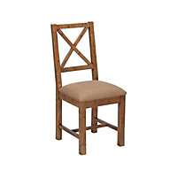 Adelaide Reclaimed Wood Upholstered Dining Chair with Cross Back