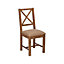 Adelaide Reclaimed Wood Upholstered Dining Chair with Cross Back