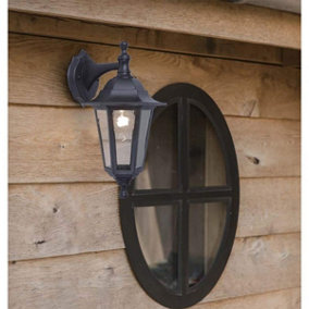 ADELE - CGC Black Vintage Coach Lantern Outdoor Down Wall Light