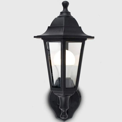 ADELE CGC Black Vintage Coach Lantern Outdoor Wall Up Light With Motion Sensor