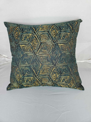 ADELITA GREEN & GOLD PATTERNED CUSHIONS