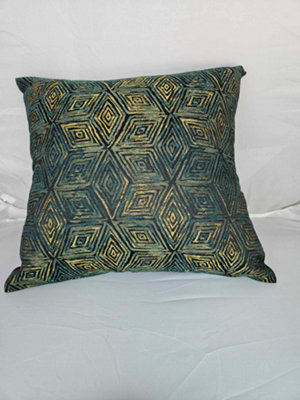 ADELITA GREEN & GOLD PATTERNED CUSHIONS