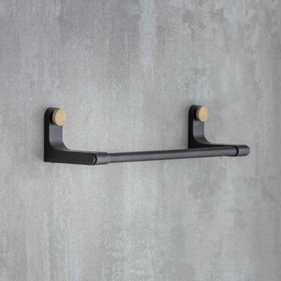 Novello Antique Brass Bathroom Large Metal Iron Towel Rail Bar Holder Gold