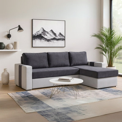 Aden 4 Seater Corner Sofa Bed with Storage and Universal Sleeping ...