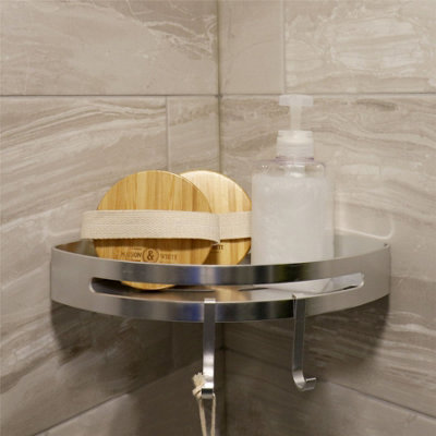 Adhesive Corner Shower Caddy 1 Tier - M&W - 6