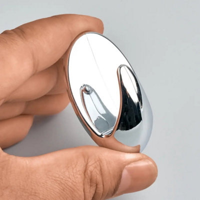 Adhesive Large Oval Single Hooks - Chrome - Pack of 3 - Decohooks