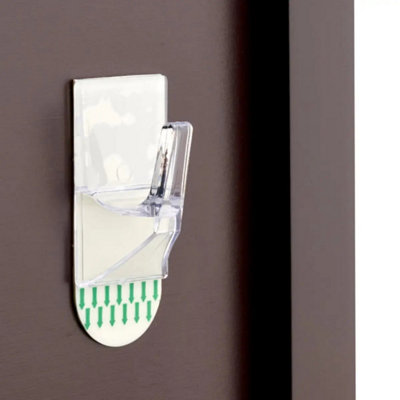 Adhesive Square Single Hooks - Clear - Pack of 4 - Decohooks