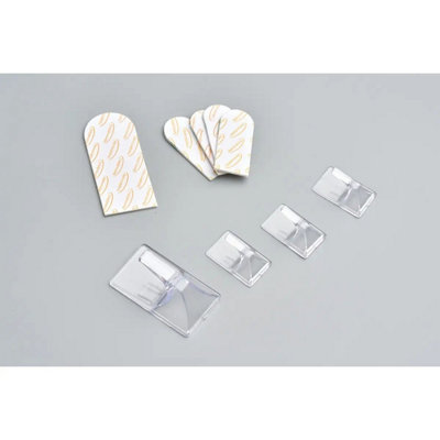 Adhesive Square Single Hooks - Clear - Pack of 4 - Decohooks