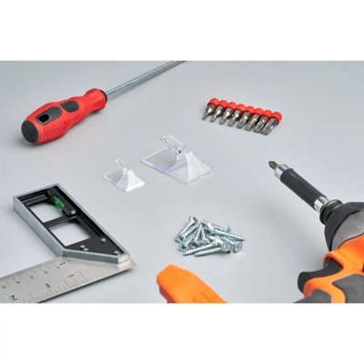 Adhesive Square Single Hooks - Clear - Pack of 4 - Decohooks