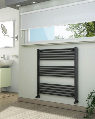 ADIGE Horizontal Anthracite Towel Radiator 800mm Wide, 800mm High