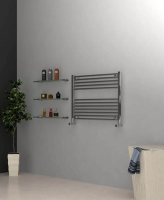 ADIGE Horizontal Chrome Towel Radiator 800mm Wide, 600mm High