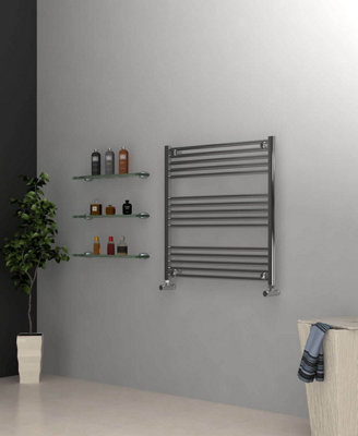 ADIGE Horizontal Chrome Towel Radiator 800mm Wide, 800mm High