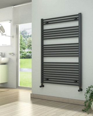 ADIGE Ladder Anthracite Towel Radiator 800mm Wide, 1200mm High