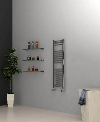ADIGE Narrow Chrome Towel Radiator 300mm Wide, 1000mm High