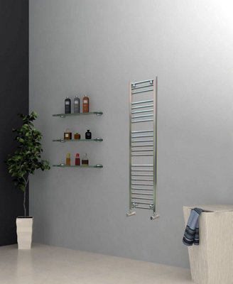 ADIGE Narrow Chrome Towel Radiator 300mm Wide, 1200mm High