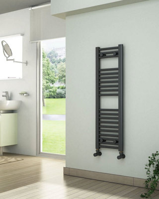 ADIGE Slim Anthracite Towel Radiator 300mm Wide, 1000mm High