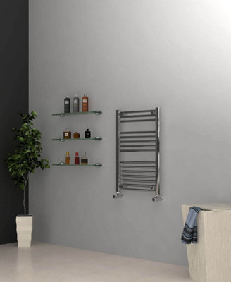 ADIGE Small Chrome Towel Radiator 500mm Wide, 750mm High