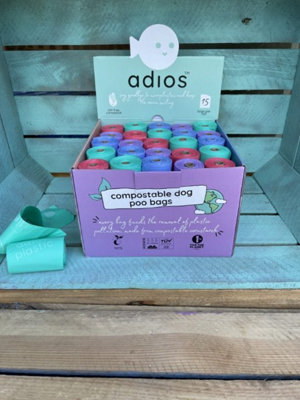 Adios Plastic POS Counter Top Unit includes 50 Rolls