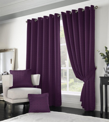 Adiso Eyelet Ring Top Curtains Purple 229cm x 274cm