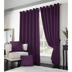 Adiso Eyelet Ring Top Curtains Purple 229cm x 274cm