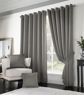 Adiso Eyelet Ring Top Curtains Silver 168cm x 229cm