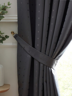 Adiso Pencil Pleat Taped Top Curtains Charcoal 229cm x 274cm