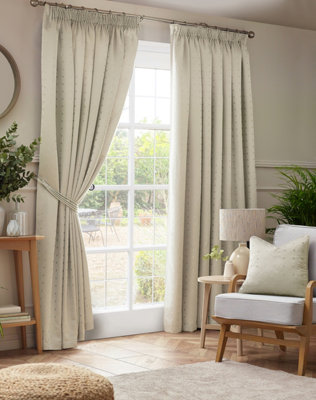 Adiso Pencil Pleat Taped Top Curtains Cream