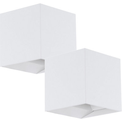 Adjustable 2-Pack IP54 Outdoor Wall Flood Lights - 3.3W LED Porch Lamps in White