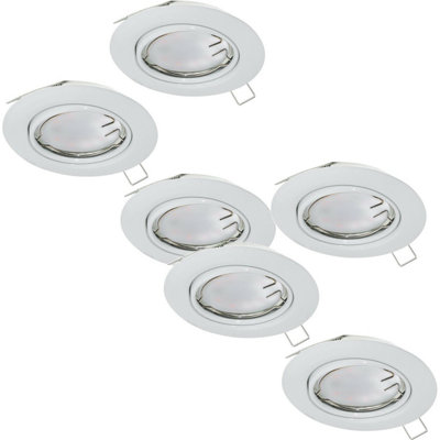 Adjustable 3x 5W GU10 Flush Ceiling Downlights - 2 Pack & 3 Pack Options