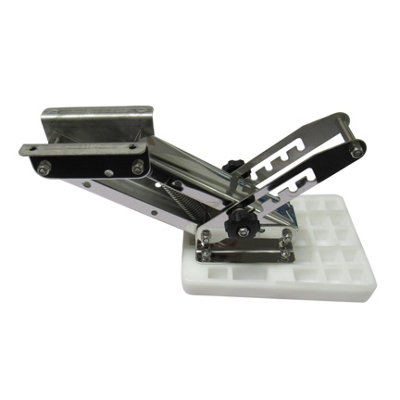 Adjustable Auxiliary Outboard Motor Bracket 40KG 20HP White (Transom Support Boat Engine Kicker Mount)