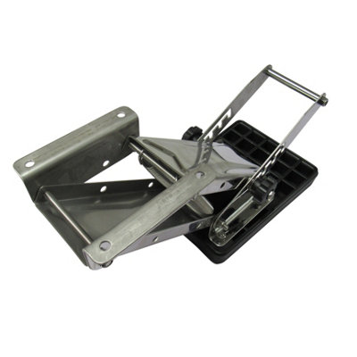 Adjustable Auxiliary Outboard Motor Bracket 60KG 25HP Black (Transom Support Boat Engine Kicker Mount)