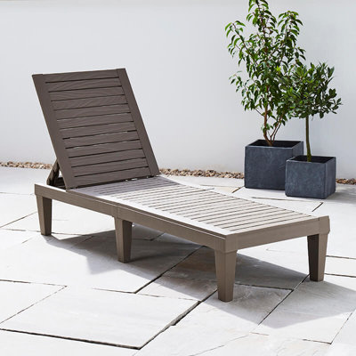 Adjustable Backrest Sun Lounger - Grey - 4