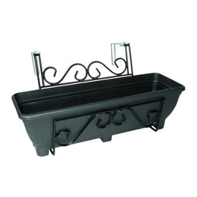 Adjustable Balcony/Fence Holder - Charcoal Trough