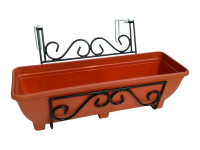 Adjustable Balcony/Fence Holder - Terracotta Trough