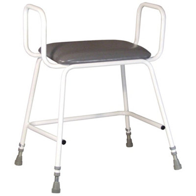 Adjustable Bariatric Perching Stool with Backrest and Arms 254kg