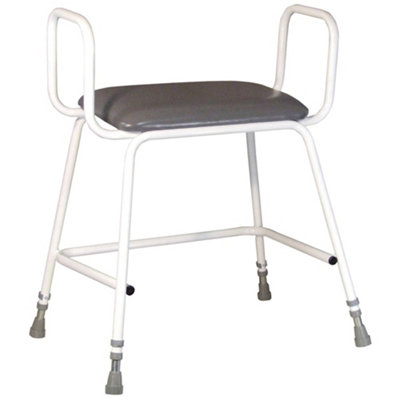 Adjustable Bariatric Perching Stool with Backrest and Arms 254kg