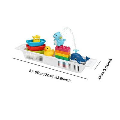 Adjustable Bath Caddy Tray Expandable Bathtub & Sink Organiser Rack