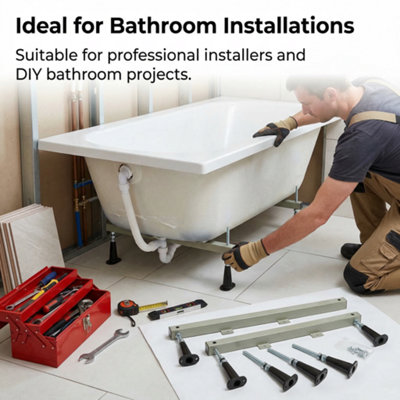 Adjustable Bath Feet Support Frame Fixing Kit for Acrylic & Steel Baths ...