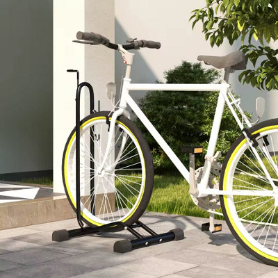 Adjustable Bike Storage Rack Vertical Horizontal Stand Black
