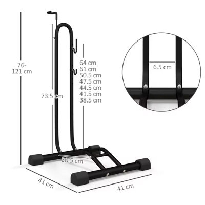 Adjustable Bike Storage Rack Vertical Horizontal Stand Black