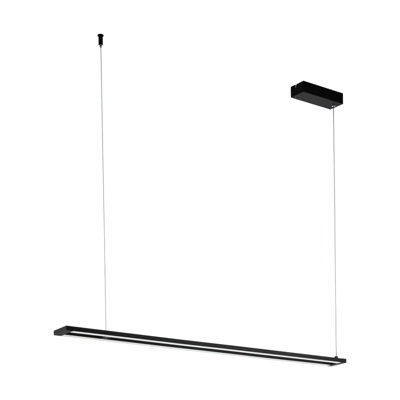 Adjustable Black Pendant Ceiling Light with White Shade and 27W LED Bulb