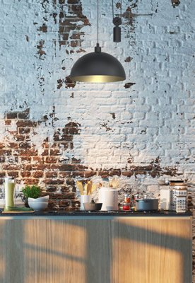 Adjustable Black Rise & Fall Ceiling Pendant Light with E27 Bulb Holder