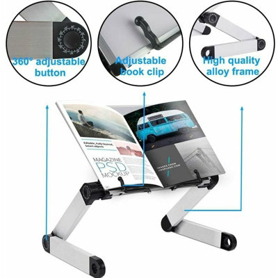 Adjustable Book Stand Ergonomic Book Stand with Paper Clips for Large ...