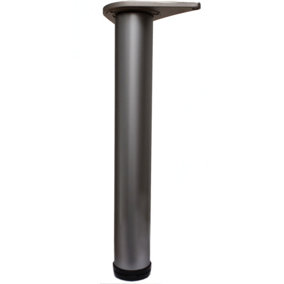 Adjustable Breakfast Bar Worktop Support Table Leg 710mm - Colour Aluminium - Pack of 4