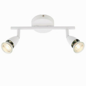 Adjustable Ceiling Spotlight Gloss White 2 Light Bar Downlight Modern Lamp