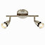 Adjustable Ceiling Spotlight Satin Nickel 2 Light Bar Downlight Modern Lamp