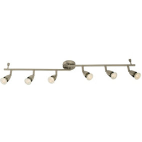 Adjustable Ceiling Spotlight Satin Nickel 6 Light Bar Downlight Modern Lamp