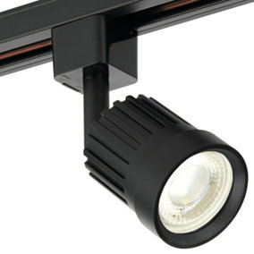 Adjustable Ceiling Track Spotlight Matt Black Round 10W Cool White LED Downlight